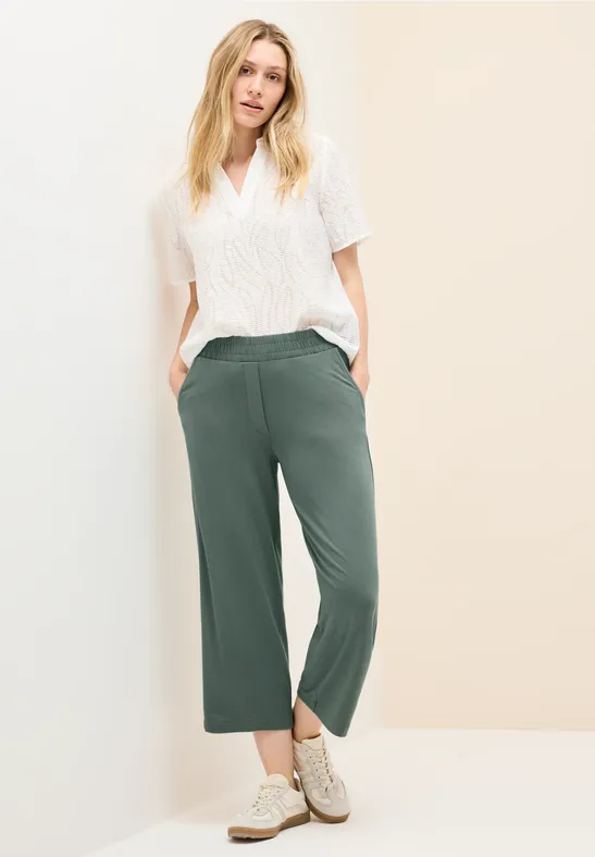 High-Waist Wide-Leg Jerseyhose
