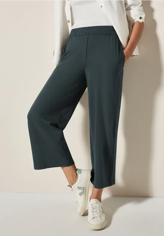 High-Waist Wide-Leg Jerseyhose