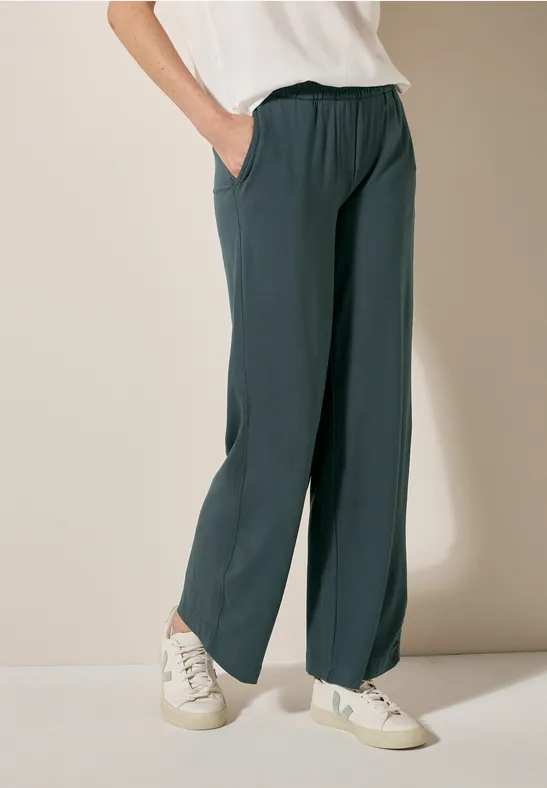 High-Waist Wide-Leg Jerseyhose