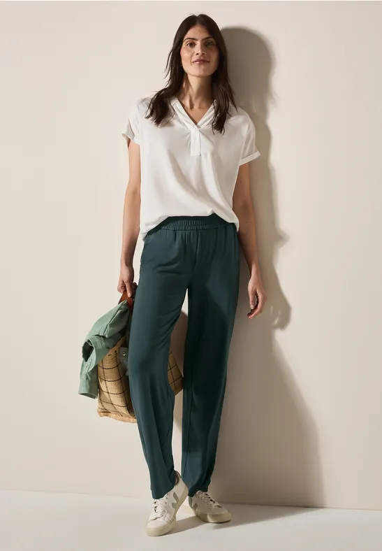 High-Waist Wide-Leg Jerseyhose
