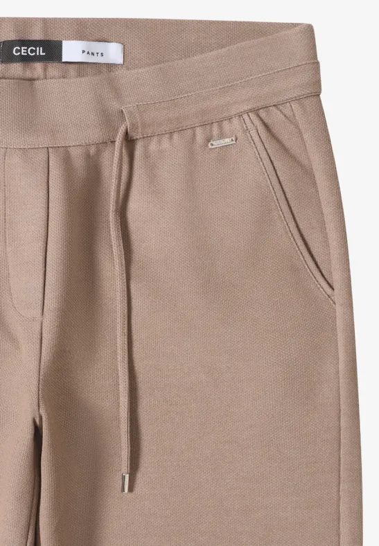High-Waist-Hose mit weitem Bein und Bindegürtel
