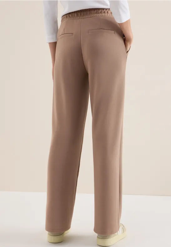 High-Waist-Hose mit weitem Bein und Bindegürtel