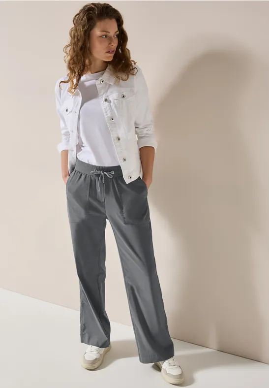 High-Waist Hose mit weitem Bein