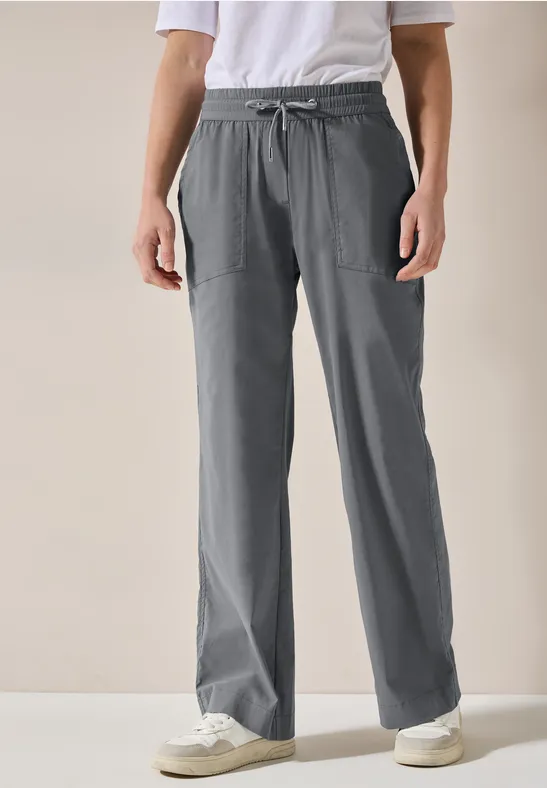 High-Waist Hose mit weitem Bein