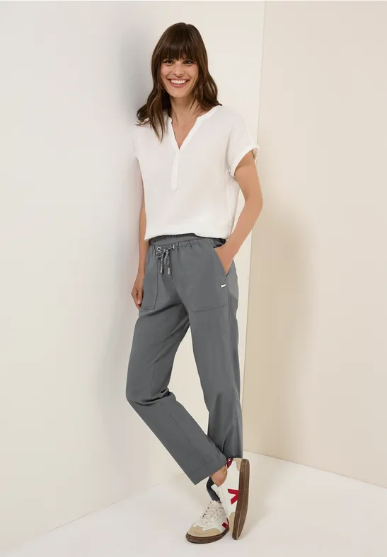 Lässige Mid-Waist Hose mit Tunnelzug