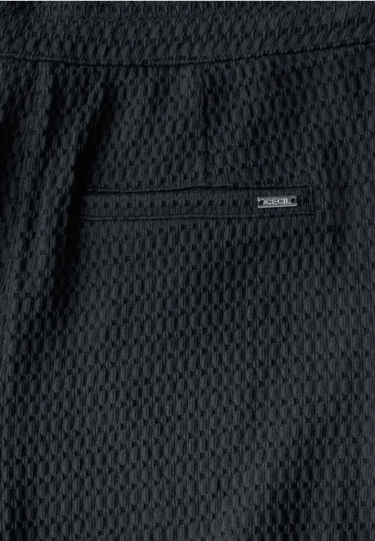 Strukturierte High-Waist Wide-Leg Hose