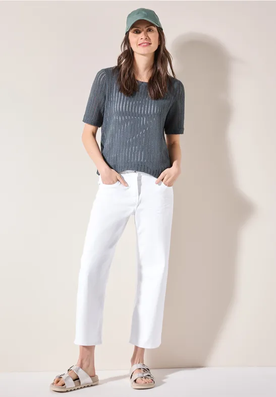 High-Waist Wide Leg Jeans 7/8