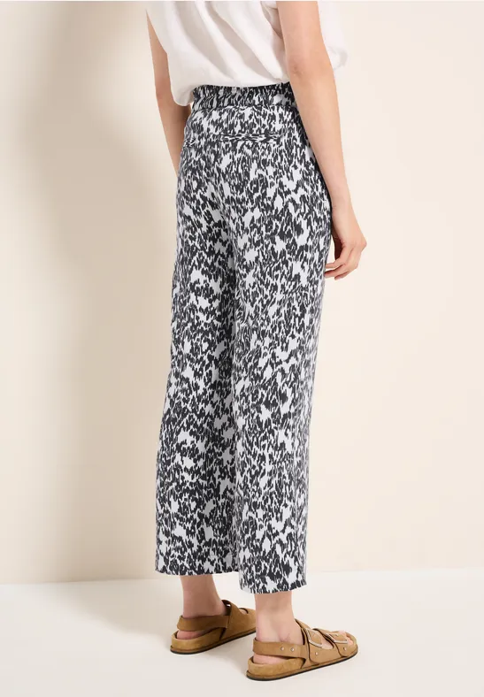 Gemusterte 7/8 Wide-Leg-Hose