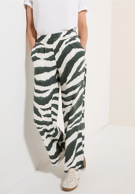 Luftige Zebra-Print-Hose