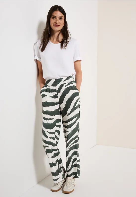 Luftige Zebra-Print-Hose