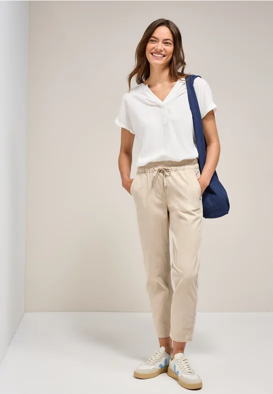 Lässige 7/8 Baumwoll-Stretch Hose