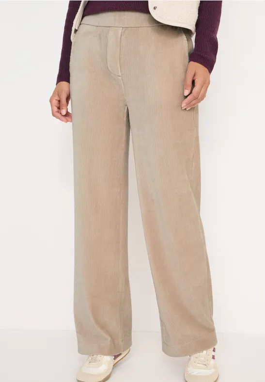 Weit Geschnittene Cordhose mit High-Waist