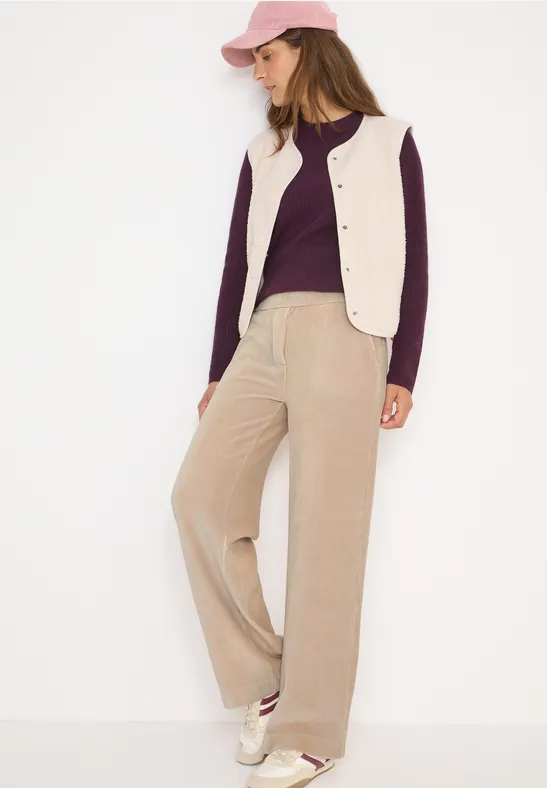 Weit Geschnittene Cordhose mit High-Waist