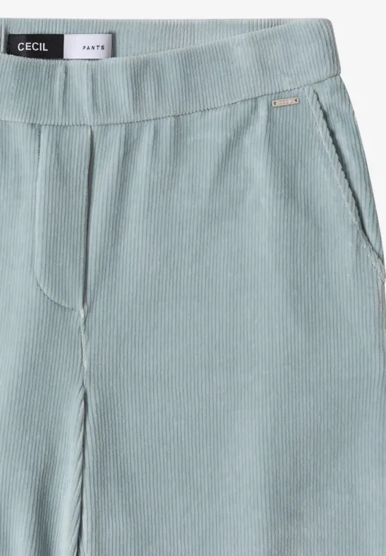 Weite Cordhose mit hohem Bund