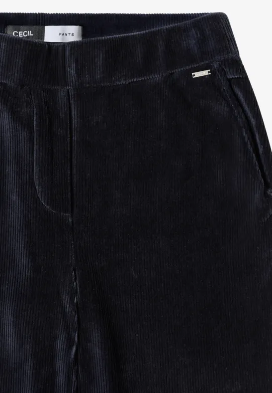 Weite Cordhose mit hohem Bund