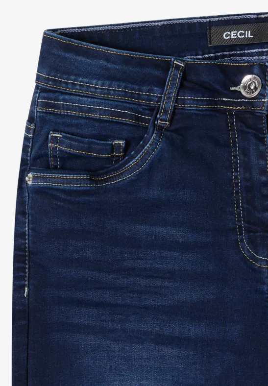 Hoch taillierte Jeans mit weitem Bein