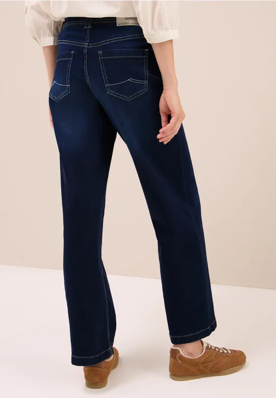 Hoch taillierte Jeans mit weitem Bein