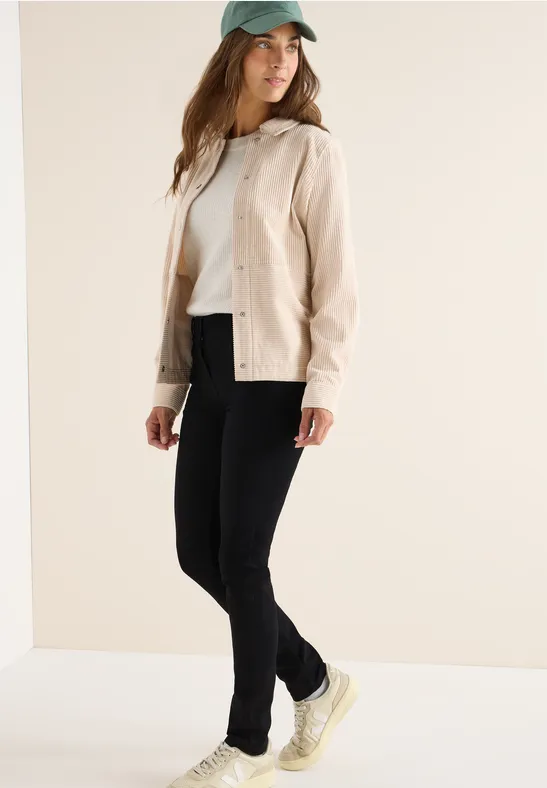 Schwarze Slim-Fit-Jeans mit hohem Bund
