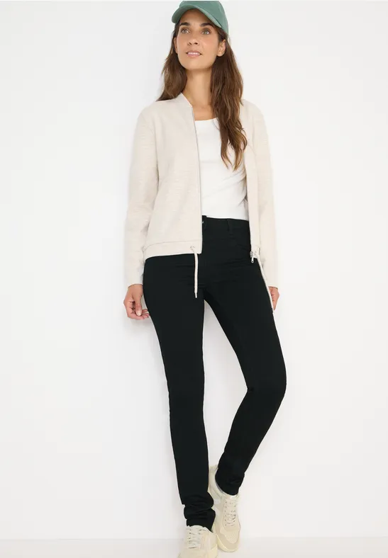 Schwarze Slim-Fit-Jeans mit hohem Bund