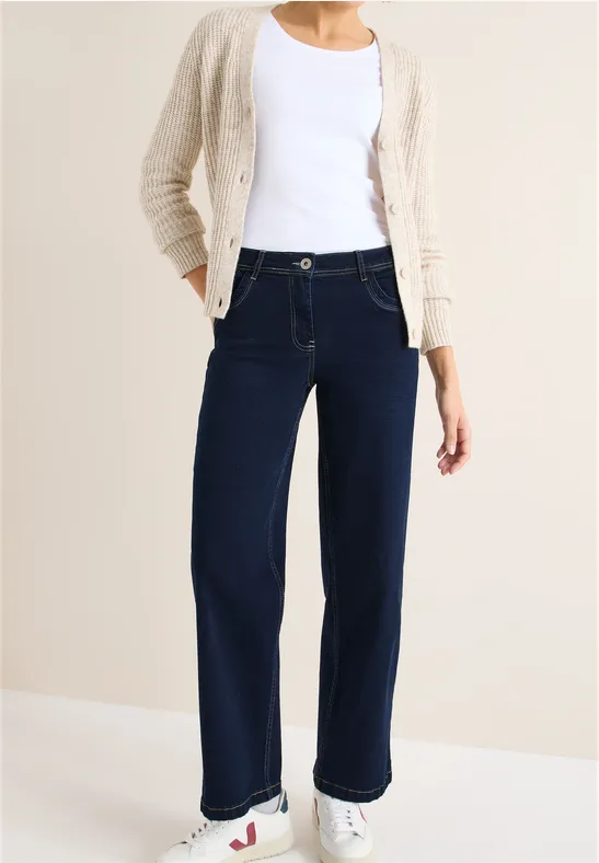 Rinsed Wide-Leg Jeans mit hohem Bund