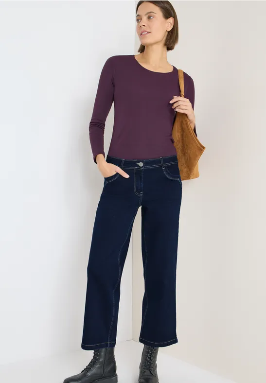 Rinsed Wide-Leg Jeans mit hohem Bund