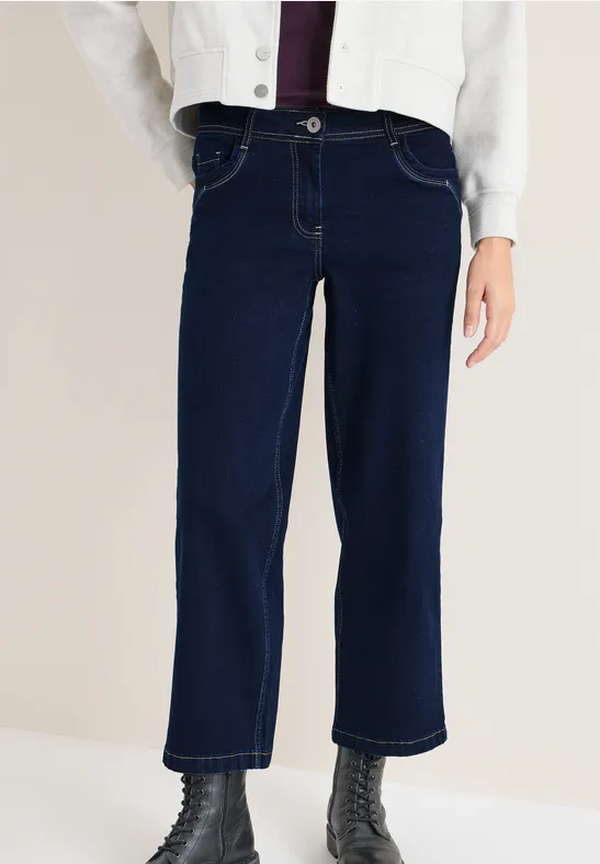 Rinsed Wide-Leg Jeans mit hohem Bund