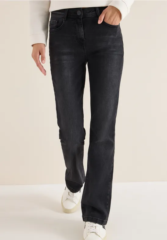 High-Waist Slim Fit Bootcut-Jeans