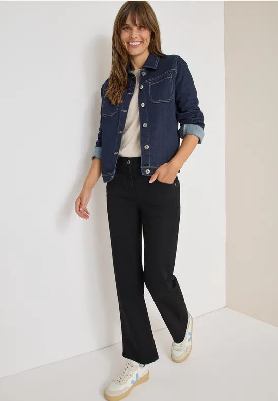High-Waist Slim Fit Bootcut-Jeans