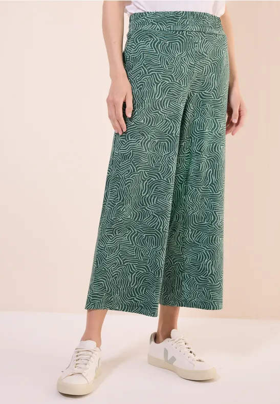 Gemusterte Culotte mit Weitem Bein