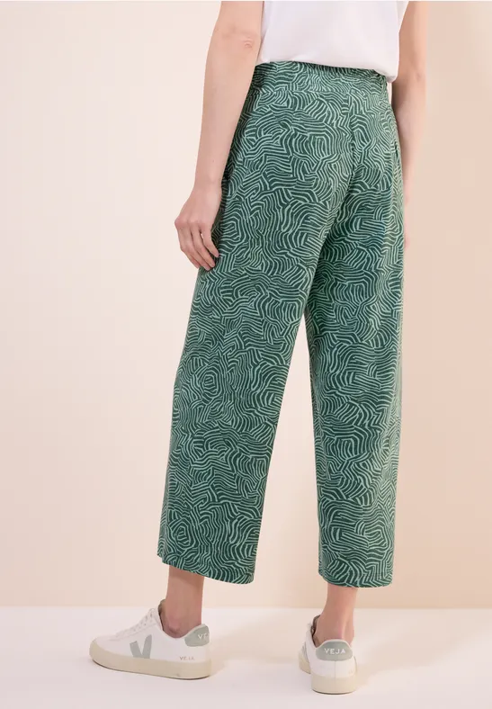 Gemusterte Culotte mit Weitem Bein