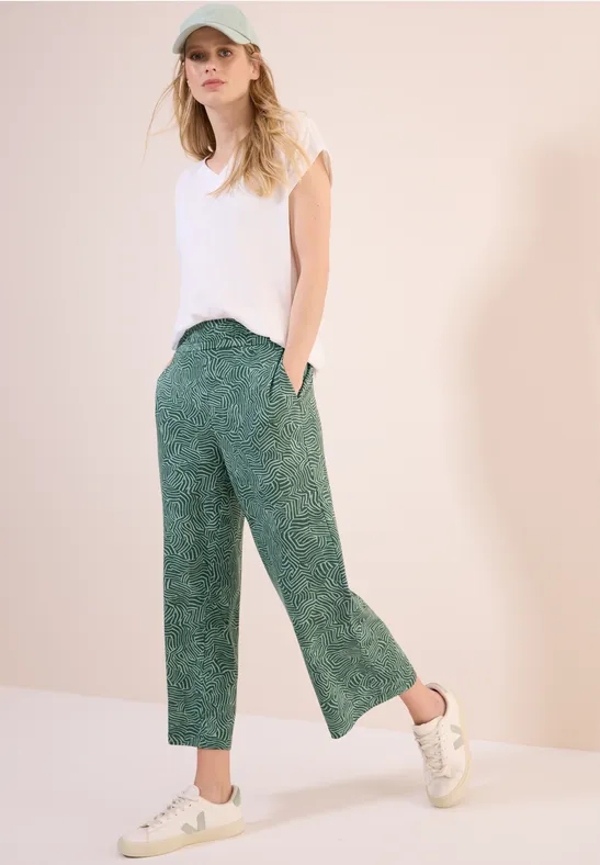 Gemusterte Culotte mit Weitem Bein