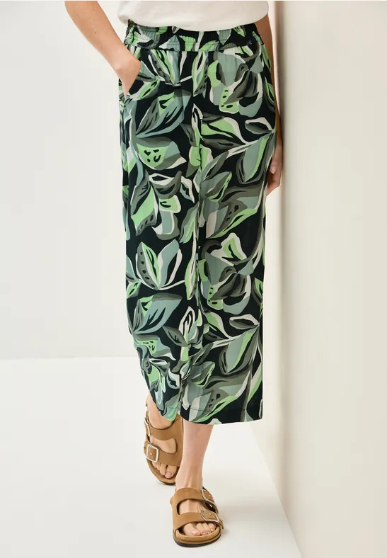 Gemusterte Culotte mit Weitem Bein
