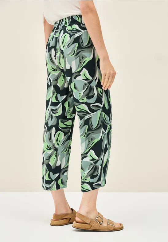 Gemusterte Culotte mit Weitem Bein