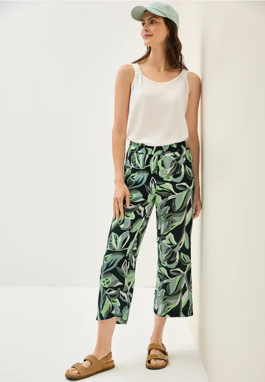 Gemusterte Culotte mit Weitem Bein