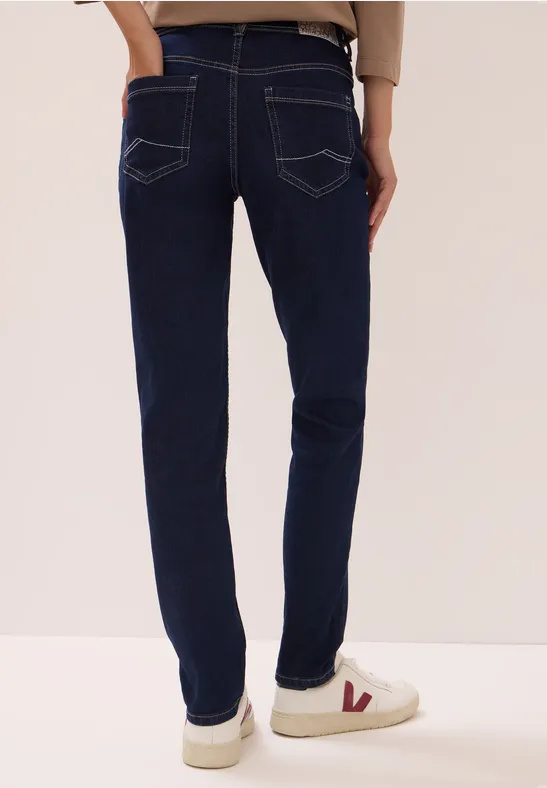 Mid-Waist Slim Leg Rinsed Jeans