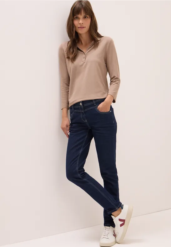 Mid-Waist Slim Leg Rinsed Jeans