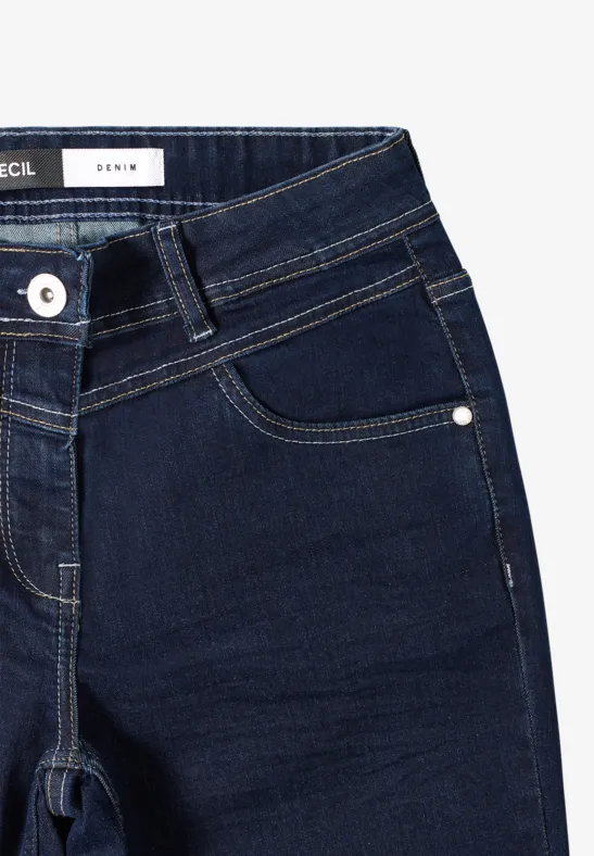 Mid-Waist Slim Leg Rinsed Jeans