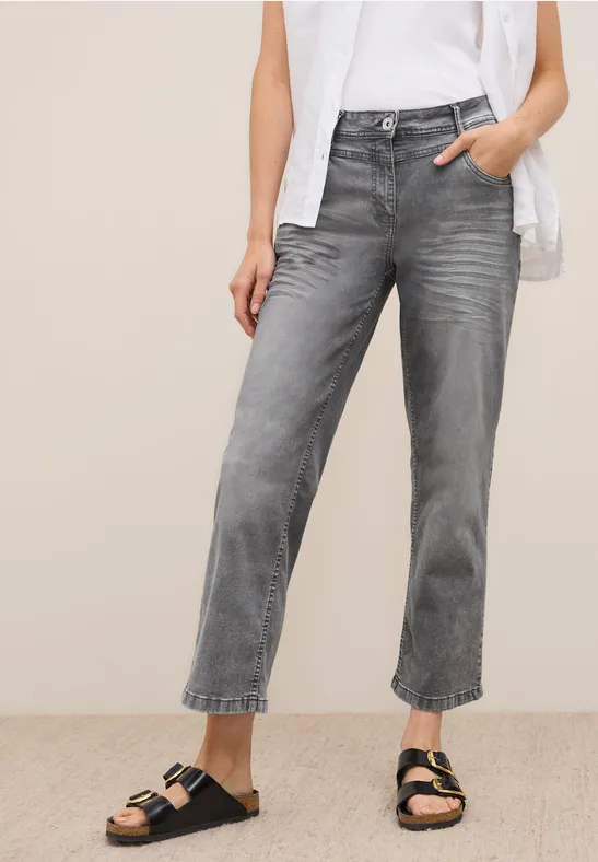 High-Waist Wide Leg Jeans verkürzt