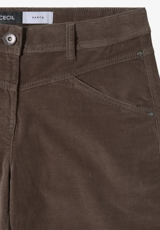 Weit geschnittene Cordhose mit hohem Bund