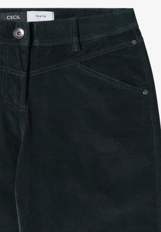 Weite Cordhose mit hohem Bund
