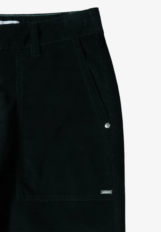 Weite Cordhose mit hohem Bund