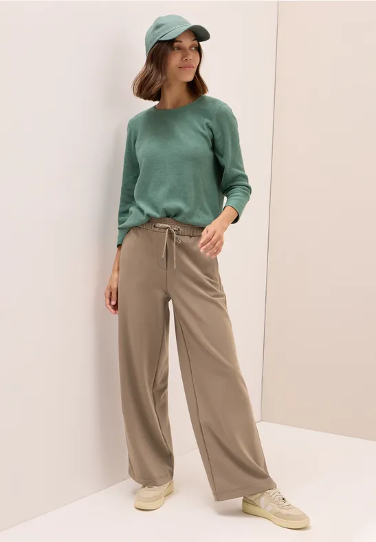 High-Waist Jerseyhose mit geradem Bein