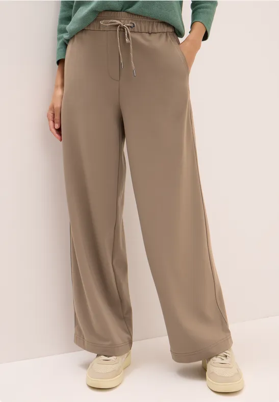 High-Waist Jerseyhose mit geradem Bein