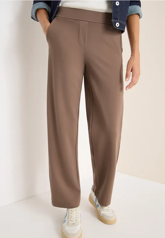 High-Waist Jerseyhose mit geradem Bein
