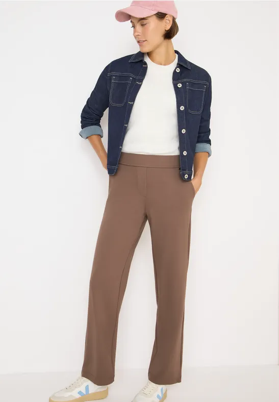High-Waist Jerseyhose mit geradem Bein
