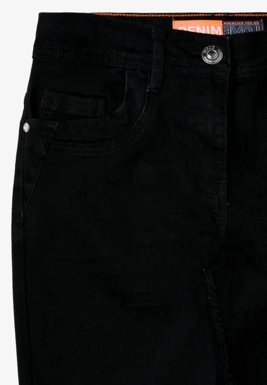Slim-Leg-Jeans mit mittlerem Bund