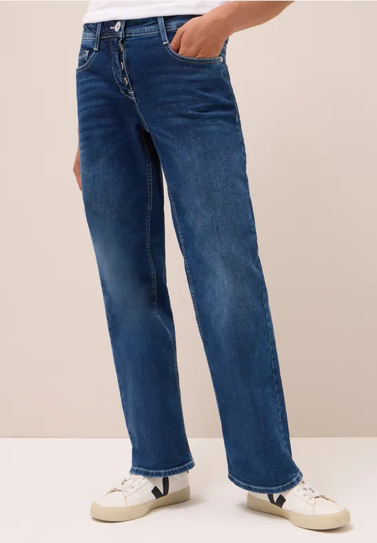 Relaxte Wide Leg Denim Hose