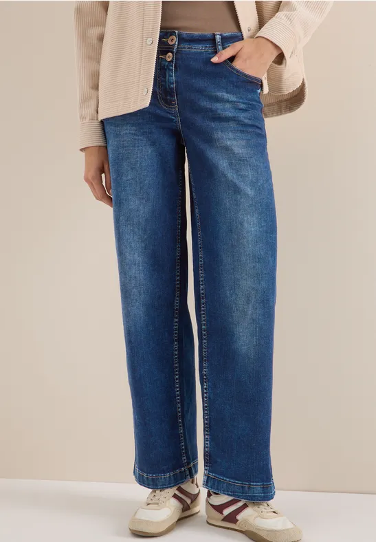Relaxte Wide Leg Denim Hose