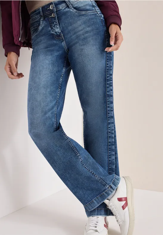Relaxte Wide Leg Denim Hose