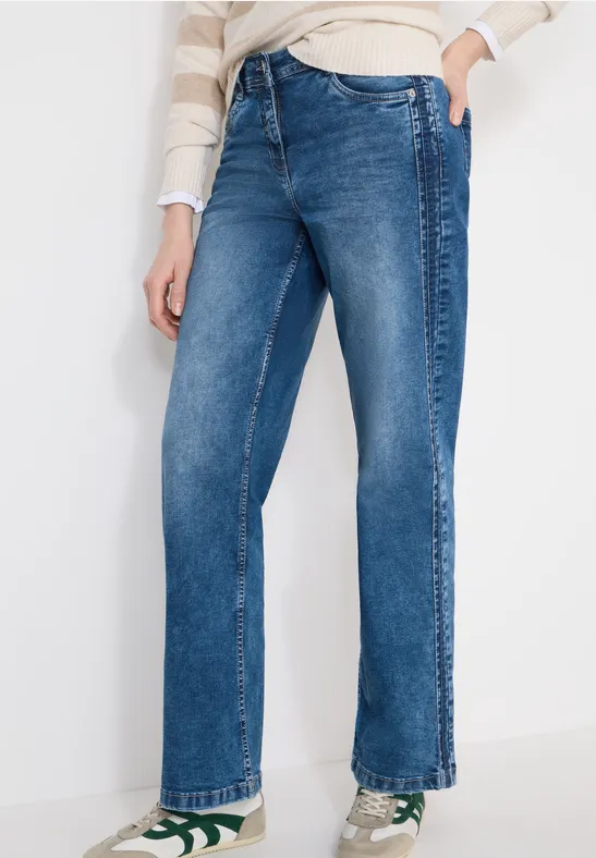 Relaxte Wide Leg Denim Hose